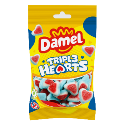 Bonbon Damel Coeurs Triple 80g (boite de 12 sachets)