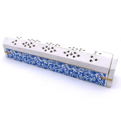 Boite Porte Encens Bleue et Blanche