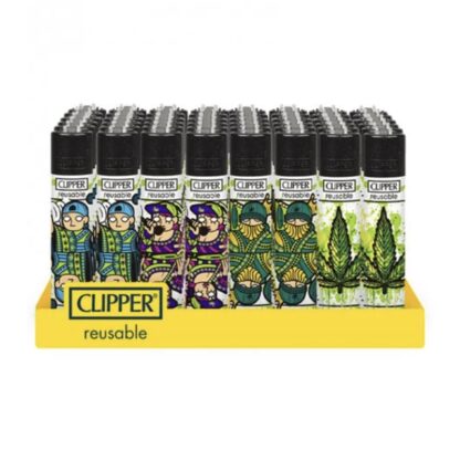 Briquet Clipper Poker Weed (boite de 48 briquets)