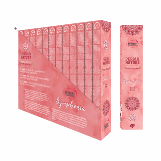 Encens Perma Nature Symphonia Rose Labellisé Ecocert-Fair Trade 15g (Boite de 12 paquets)