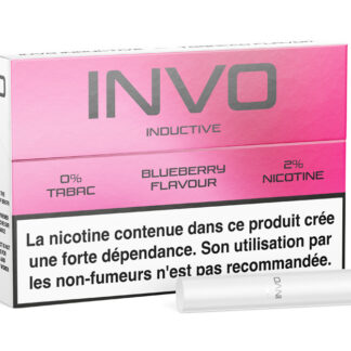 Paquet 20 Sticks Invo Inductive Blueberry 2% Nicotine (Cartouche de 10 paquets)