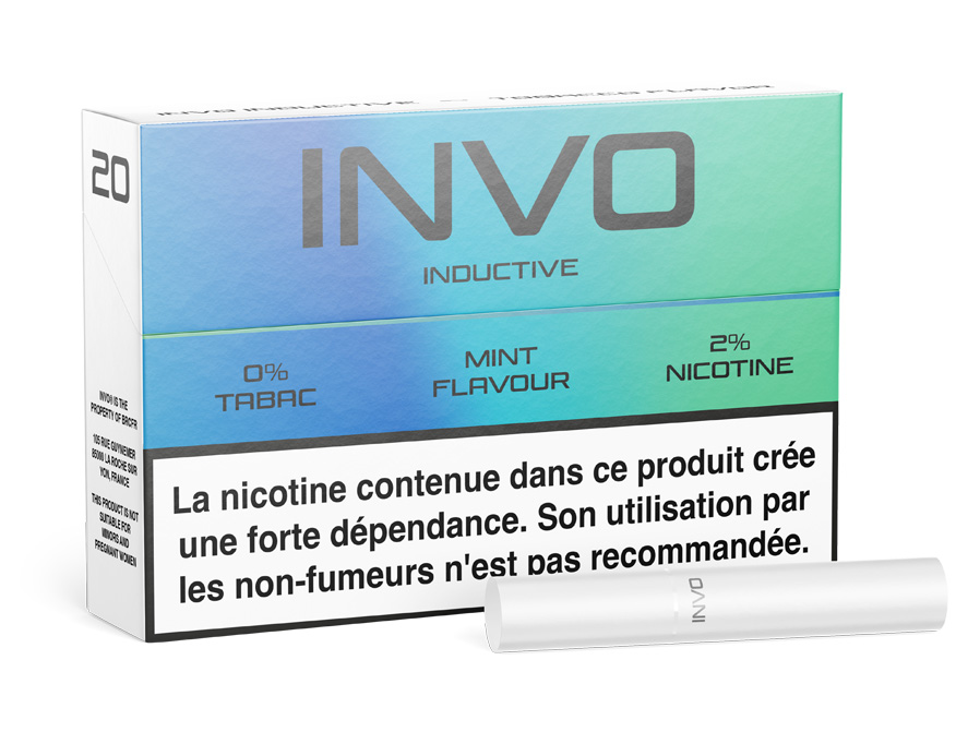 Paquet 20 Sticks Invo Inductive Menthe 2% Nicotine (Cartouche de 10 paquets)