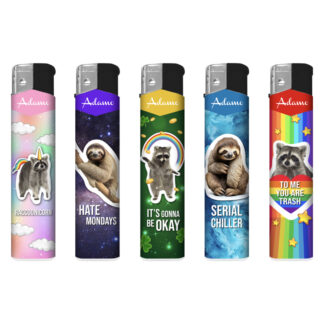50 x Briquet Adamo Raccoon and Sloth