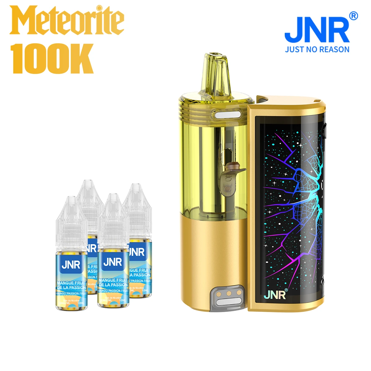 Puff JNR Météorite 100k Mango Passion Fruit 0% Nicotine (100% légale)