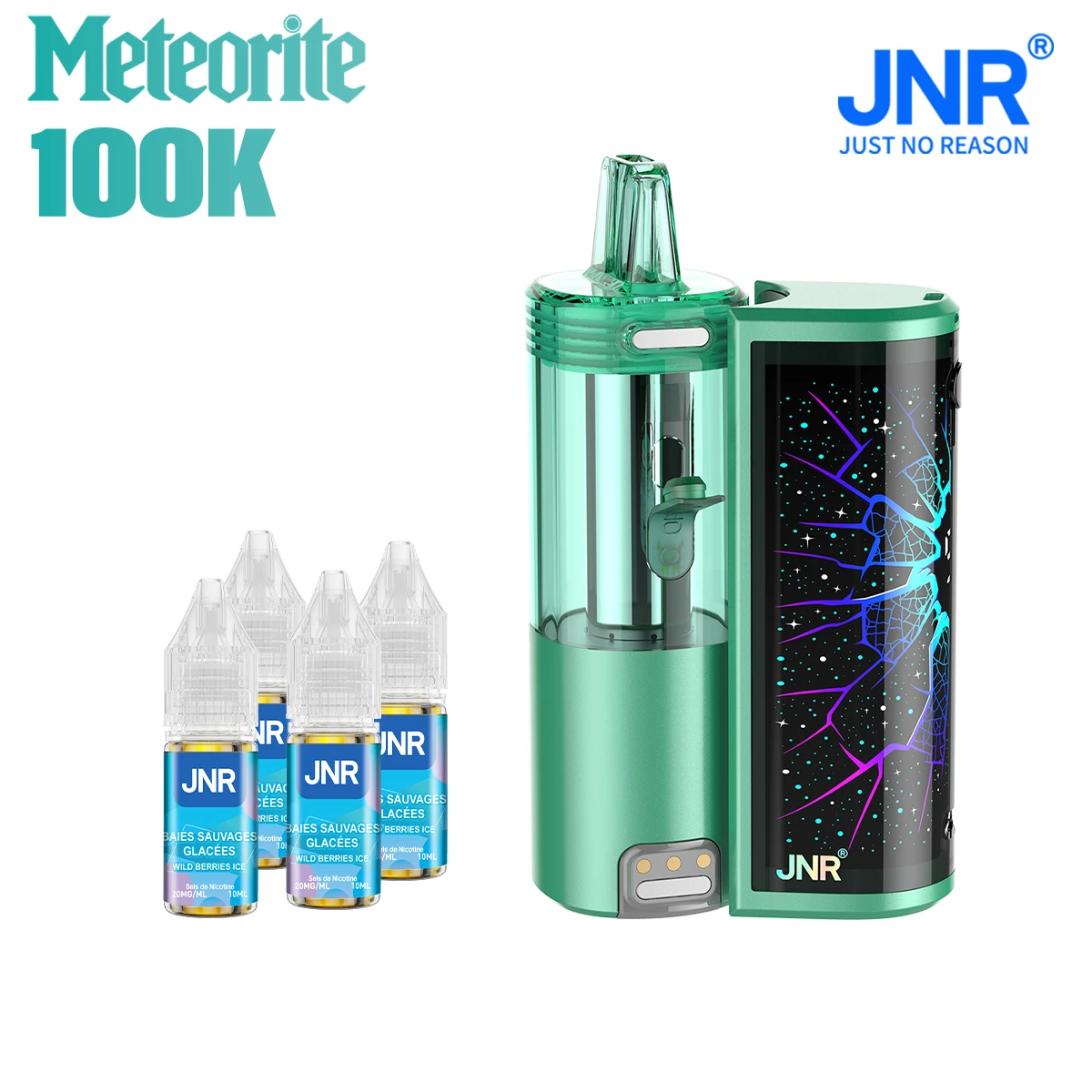 Puff JNR Météorite 100k Wild Berries Ice 0% Nicotine (100% légale)