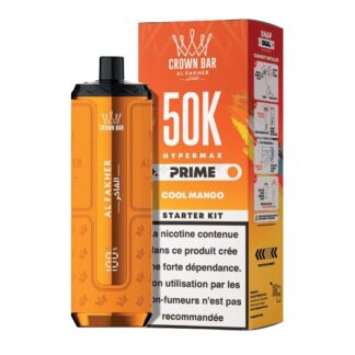 Puff Hypermax Prime 50K Crown Bar Al Fakher (Nicotine : 6 mg - Saveur : Cool Mango)